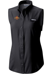 Columbia Iowa State Cyclones Womens Black Heat Seal Omni Wick Tamiami Polo Shirt