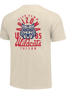 Arizona Wildcats Ivory Mascot Overlay Short Sleeve T Shirt