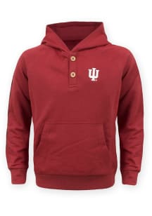 Indiana Hoosiers Toddler Crimson Primary Logo Long Sleeve Hooded Sweatshirt