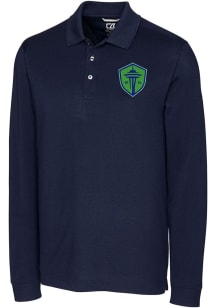 Cutter and Buck Seattle Sounders FC Navy Blue Advantage Pique Big and Tall Polo
