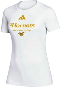 Adidas Alabama State Hornets Womens White Heat Seal Creator Short Sleeve T-Shirt