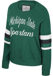 Colosseum Michigan State Spartans Womens Green Poppy Crew Sweatshirt