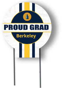 Cal Golden Bears KH Sports Fan 20x20 Circle Yard Sign with Stakes Proud Grad Yard Sign - White