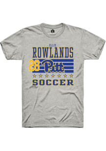 Ellie Rowlands Pitt Panthers Ash NIL Striped Short Sleeve Player T Shirt