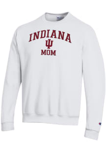 Champion Indiana Hoosiers Mens White Mom Powerblend Long Sleeve Crew Sweatshirt