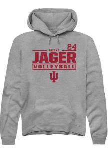 jaidyn jager Indiana Hoosiers Mens Graphite NIL Stacked Box Player Hood