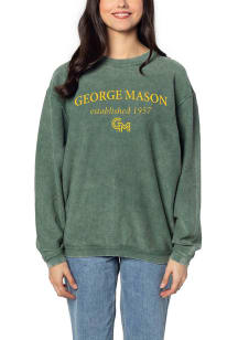George Mason University Womens Green Corded Crew Sweatshirt