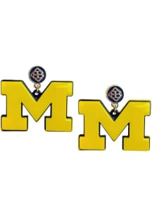 Michigan Wolverines Logo Womens Earrings