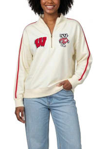 Wisconsin Badgers Womens White Varsity Qtr Zip