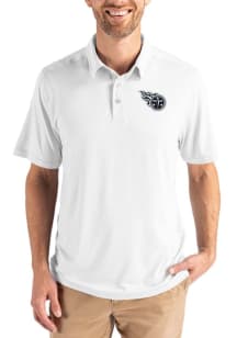 Cutter and Buck Tennessee Titans Mens White Mono Coastline Eco Short Sleeve Polo