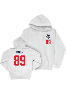 Mikey Baker Campus Ink UConn Huskies Youth NIL Logo Long Sleeve Player Hoodie White