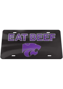 K-State Wildcats Black Eat Beef Acrylic Car Accessory License Plate
