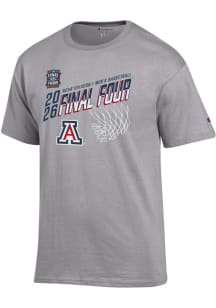 Champion Arizona Wildcats Grey MBB Final Four 2026 Jersey Short Sleeve T Shirt