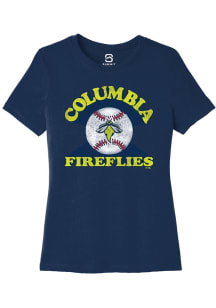 Summit Sportswear Columbia Fireflies Womens Navy Blue Soft Arch Short Sleeve T-Shirt