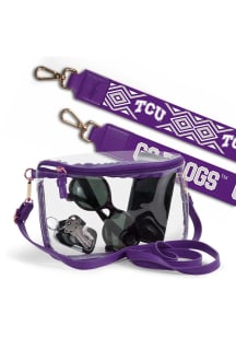 TCU Horned Frogs Patterned Shoulder Strap with Lexi Womens Clear Tote