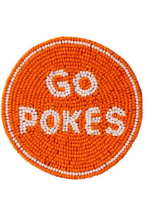 Oklahoma State Cowboys Beaded Button - Orange