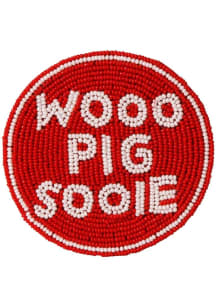 Arkansas Razorbacks Beaded Button - Cardinal