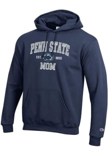 Champion Penn State Nittany Lions Mens Navy Blue EST Date Mom Powerblend Long Sleeve Hoodie