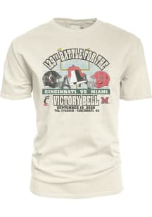 Blue 84 Cincinnati Bearcats Ivory 129th Battle For The Victory Bell Short Sleeve T Shirt