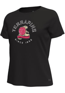 Under Armour Maryland Terrapins Womens Black Tech Short Sleeve T-Shirt