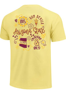 Arizona State Sun Devils Girls Yellow Dots and Doodles Short Sleeve Tee