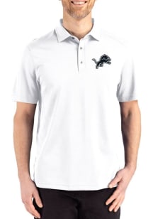 Cutter and Buck Detroit Lions White Mono Advantage Refresh Pique Big and Tall Polo