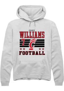 Chance Williams Cincinnati Bearcats Mens White Football NIL Striped Player Hood