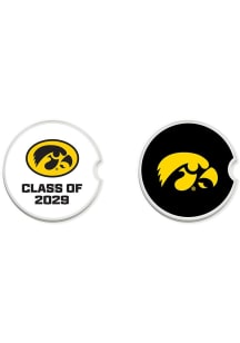 Iowa Hawkeyes Class of 2029 Set of 2 Car Coaster - White