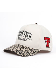 Texas Tech Red Raiders Ivory Two Tone Leopard Ponyback Womens Adjustable Hat