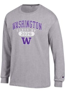 Champion Washington Huskies Grey Class of 2026 Jersey Long Sleeve T Shirt