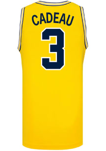 Elliot Cadeau   Michigan Wolverines Yellow NIL Name And Number Jersey