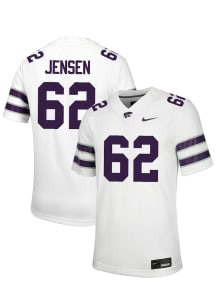 Jordan Jensen  Nike K-State Wildcats White NIL Name And Number Football Jersey