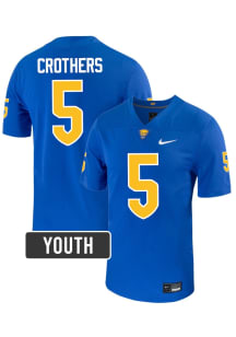 Zachary Crothers Pitt Panthers Youth Blue  NIL Name And Number Football Jersey