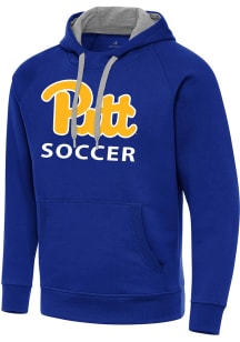 Antigua Pitt Panthers Mens Blue Soccer Victory Long Sleeve Hoodie