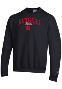Champion Rutgers Scarlet Knights Mens Black Script Mom Powerblend Long Sleeve Crew Sweatshirt
