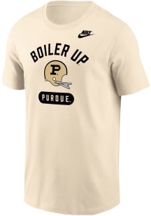 Nike Purdue Boilermakers Natural Football Football Helmet Core Short Sleeve T Shirt