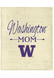 Washington Huskies Mom Silk Touch Fleece Blanket - White