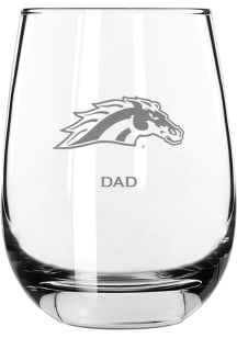 Western Michigan Broncos Dad 15oz Stemless Wine Glass - White