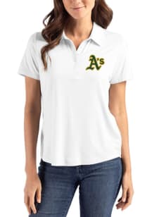 Cutter and Buck Oakland Athletics Womens White Coastline Eco Short Sleeve Polo Shirt