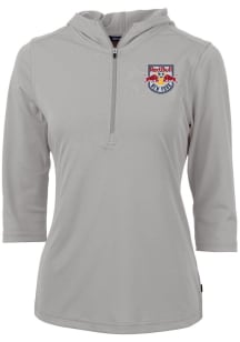 Cutter and Buck New York Red Bulls Womens Grey Virtue Eco Pique Hooded Sweatshirt