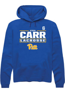 Aidan Carr  Rally Pitt Panthers Mens Blue NIL Stacked Box Long Sleeve Hoodie
