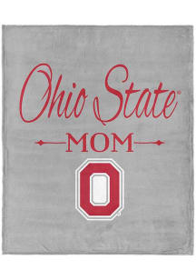 Ohio State Buckeyes Mom Silk Touch Fleece Blanket - Silver
