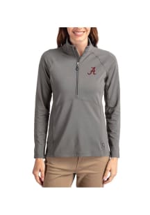 Cutter and Buck Alabama Crimson Tide Womens Graphite Adapt Eco Qtr Zip Pullover