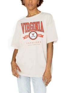 Gameday Couture Virginia Cavaliers Womens Ivory Oversized Vintage Short Sleeve T-Shirt