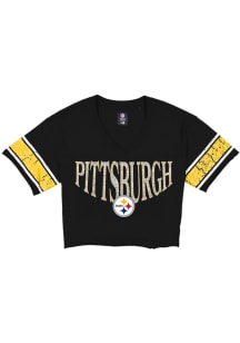 New Era Pittsburgh Steelers Womens Black Sideline Short Sleeve T-Shirt