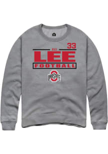 Eli Lee Ohio State Buckeyes Mens Graphite Football NIL Stacked Box Player Crew