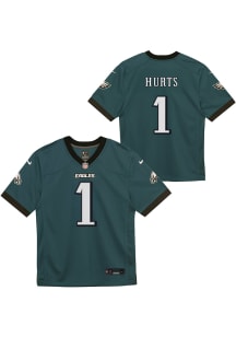 Jalen Hurts Philadelphia Eagles Boys Teal Nike Home Replica Football Jersey