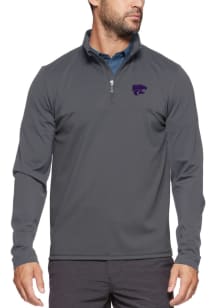 K-State Wildcats Mens Charcoal Journey Performance Mock Neck Long Sleeve Qtr Zip Pullover