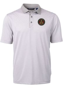 Cutter and Buck Atlanta United FC Grey Virtue Eco Pique Micro Stripe Big and Tall Polo
