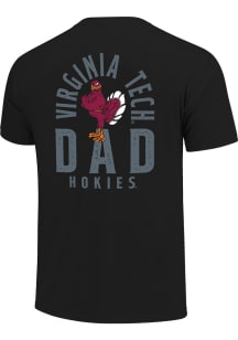 Virginia Tech Hokies Black Mascot Overlay Dad Short Sleeve T Shirt